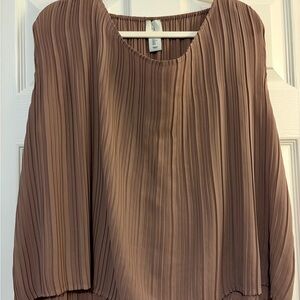 Pleated Sleeveless Top in Mauve Brown - Women